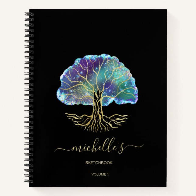 Celestial Tree of Life Sketchbook Notebook (Front)