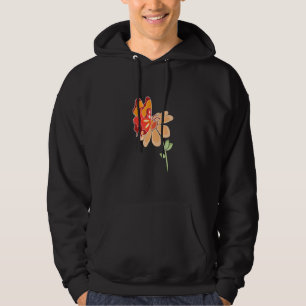 Celestial Tropics Orange Butterfly And Daisy Hoodie