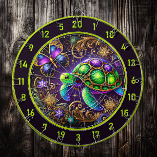 Celestial Turtle Butterfly Rustic Wall Decor Dartboard