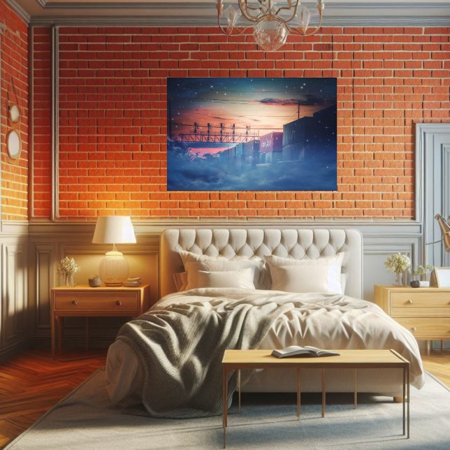 Celestial Twilight Railroad Whimsical Fantasy Art Poster (Creator Uploaded)