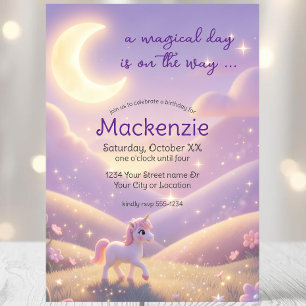 Celestial Unicorn Birthday Party Invitation