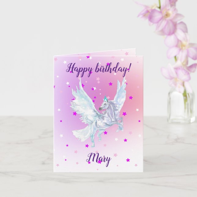 Celestial Unicorn Card (Orchid)