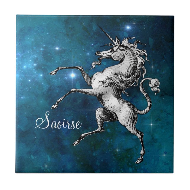 Celestial Unicorn Ceramic Tile (Front)