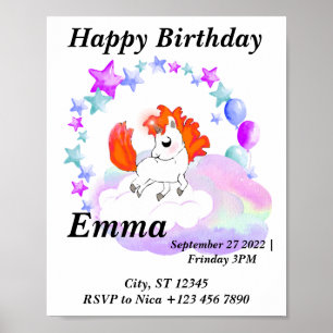 Celestial Unicorn Poster