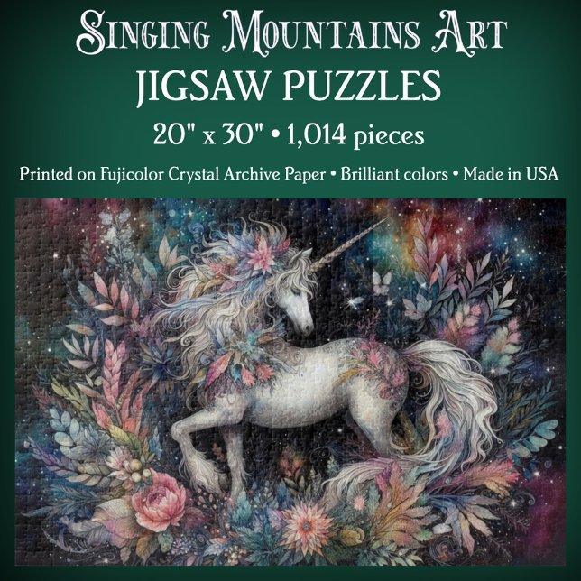 Celestial Unicorn with Botanicals Jigsaw Puzzle (Creator Uploaded)
