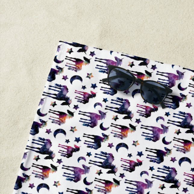 Celestial Unicorns Beach Towel (In Situ)