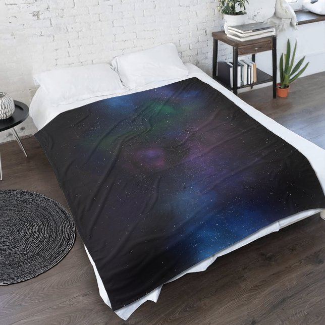 Celestial Veil Nebula Galaxy Starfield Cosmic Fleece Blanket (Creator Uploaded)