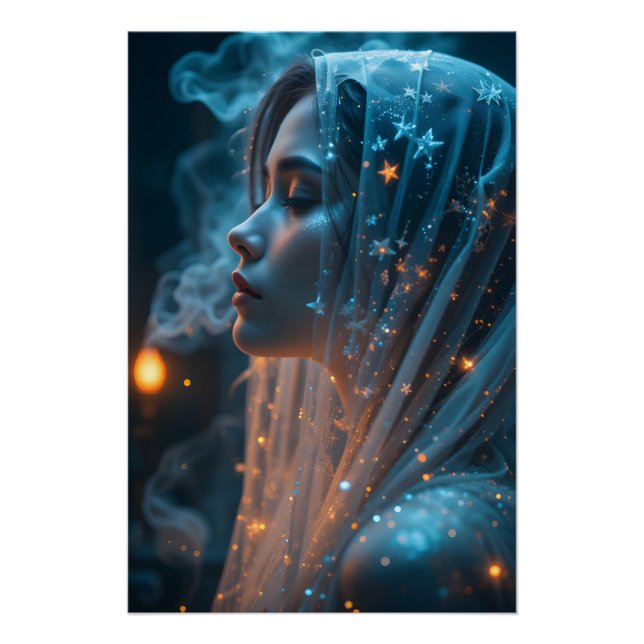 Celestial Veiled Portrait Poster (Front)