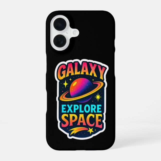 Celestial Vibes in Electric Orbit iPhone 16 Case (Back)