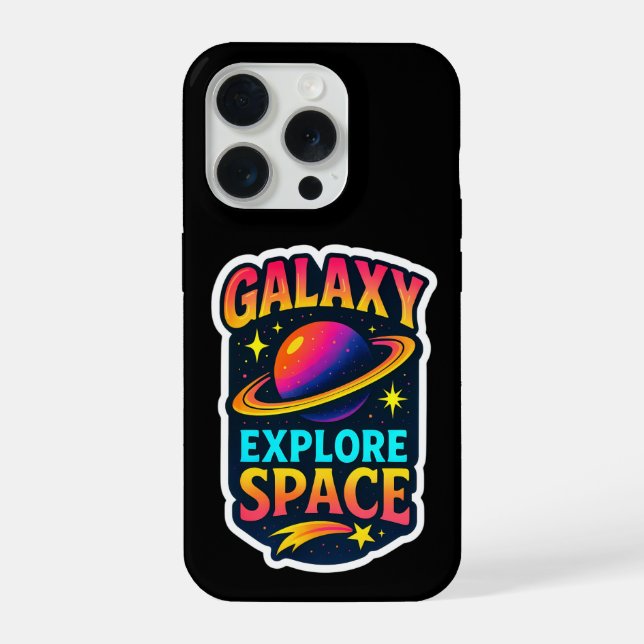 Celestial Vibes in Electric Orbit iPhone Case (Back)