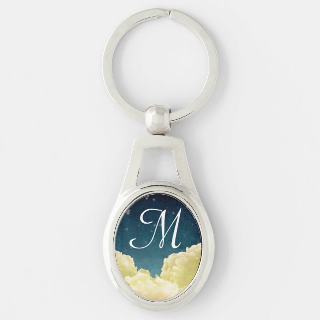 Celestial View Stars and Clouds Digital Key Chain (Front)
