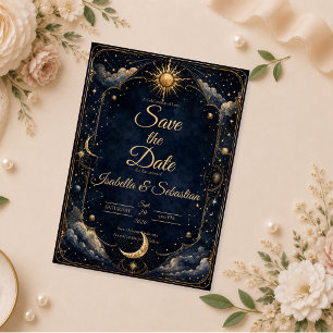 Celestial Vintage Astrology Wedding Save The Date