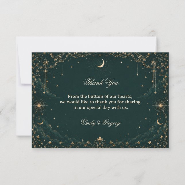 Celestial Vintage Cosmic Thank You Card (Front)