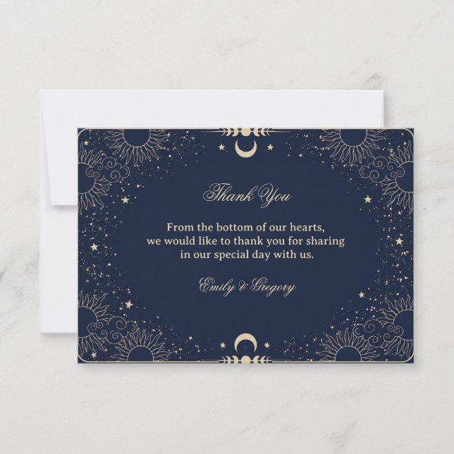Celestial Vintage Cosmic Thank You Card (Front)
