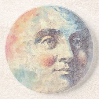 Celestial Vintage Man in the Moon Coaster