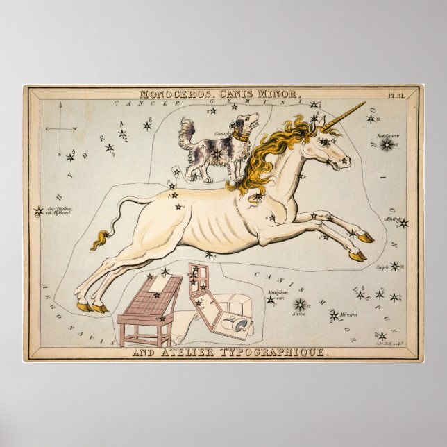 Celestial Vintage Map Poster (Front)