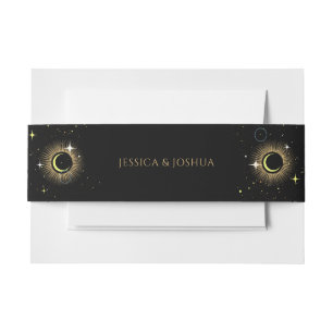 Celestial Vintage Mystical Sun Moon Stars Invitation Belly Band