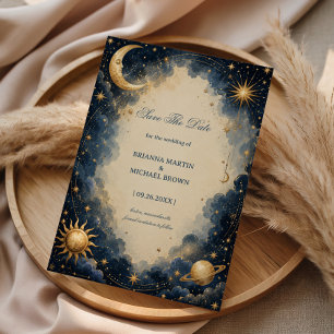Celestial Vintage Romantic Cosmic Save The Date