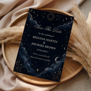Celestial Vintage Romantic Midnight Save The Date
