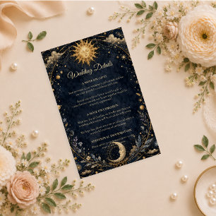 Celestial Vintage Sun Moon Wedding Enclosure Card