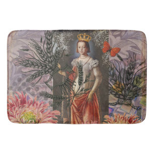 Celestial Virgo Goddess Collage: Vintage Celestial Bath Mat
