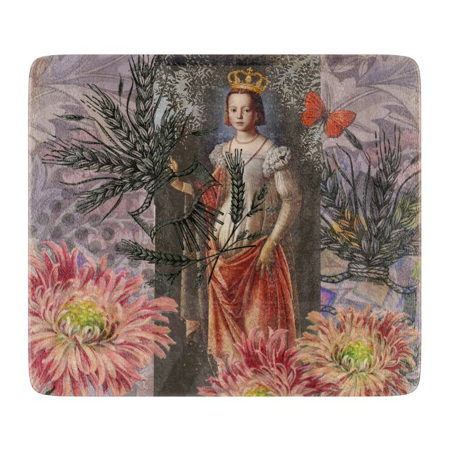 Celestial Virgo Goddess Collage: Vintage Celestial Cutting Board (Front)