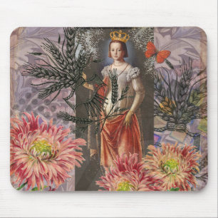 Celestial Virgo Goddess Collage: Vintage Celestial Mouse Pad