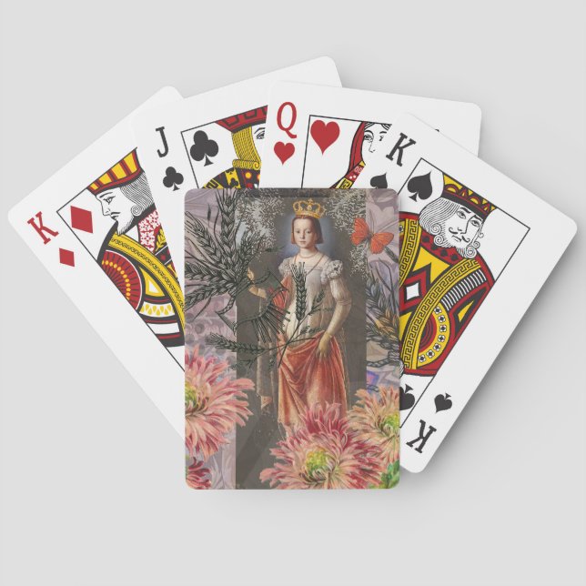 Celestial Virgo Goddess Collage: Vintage Celestial Playing Cards (Back)