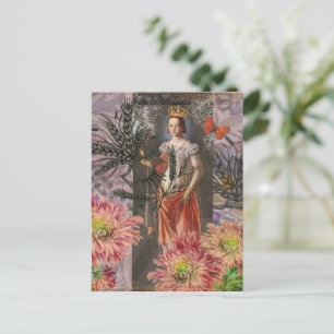 Celestial Virgo Goddess Collage: Vintage Celestial Postcard