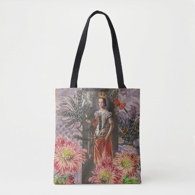 Celestial Virgo Goddess Collage: Vintage Celestial Tote Bag (Front)