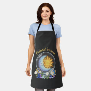 Celestial Visions   Cute Sun and Moon Tarot Crysta Apron