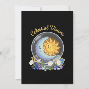Celestial Visions Cute Sun and Moon Tarot Crysta Thank You Card