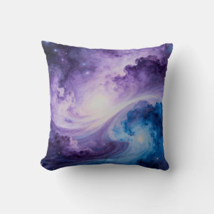 Celestial Vortex: Indigo and Amethyst Cushion