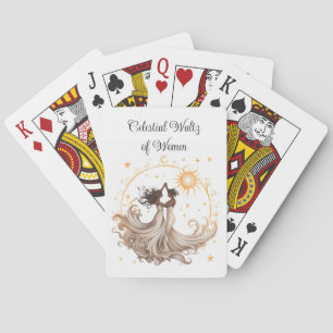 Celestial Waltz of Women Playing Cards