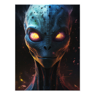 Celestial Watcher with Glowing Eyes Photo Print