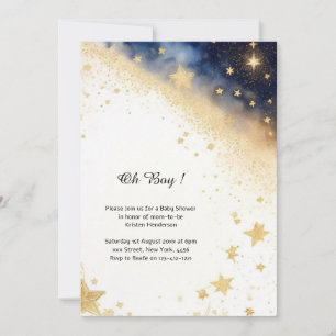 Celestial Watercolor Baby Shower Invitation