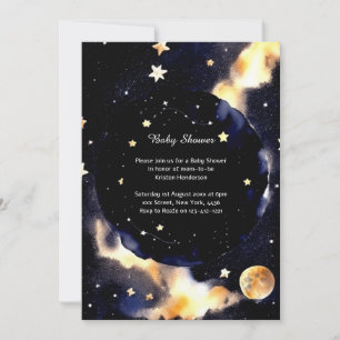 Celestial Watercolor Baby Shower Invitation