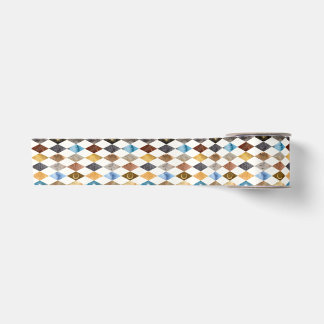 Celestial Watercolor Harlequin Diamond Pattern Satin Ribbon