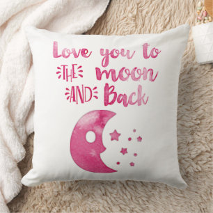 Celestial Watercolor Love You to Moon And Back Cushion