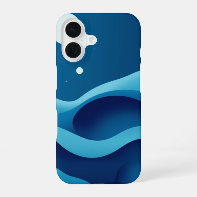 Celestial Waves: A Dreamy Abstract iPhone 16 Case (Back)