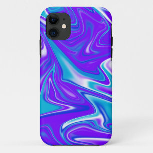 Celestial Waves: The Blue White and Purple Marble iPhone 11 Case