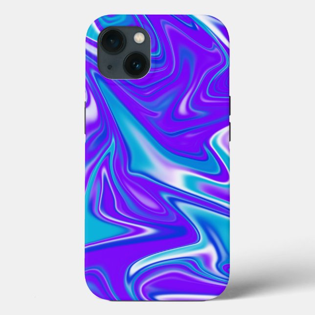 "Celestial Waves: The Blue White and Purple Marble Case-Mate iPhone Case (Back)
