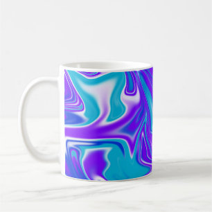 Celestial Waves: The Blue White and Purple Marble Coffee Mug