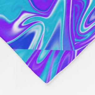 "Celestial Waves: The Blue White and Purple Marble Fleece Blanket