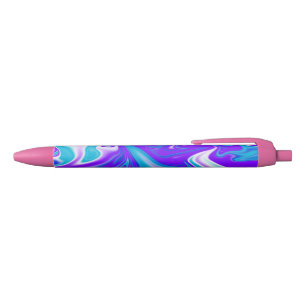 Celestial Waves: The Blue White and Purple Marble Ink Pen
