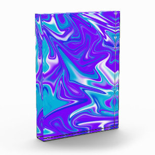 Celestial Waves: The Blue White and Purple Marble Photo Block