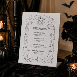 Celestial Wedding Bar Drink Menu Pedestal Sign