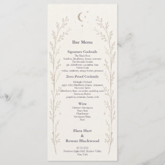 Celestial Wedding Bar Menu