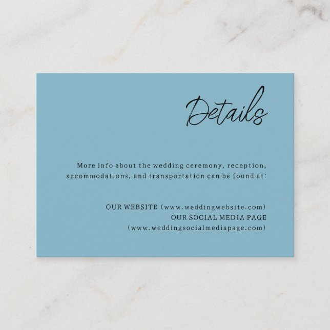 Celestial Wedding Details Enclosure Card (Front)