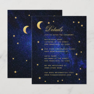 Celestial Wedding Details Gold Stars Budget Card